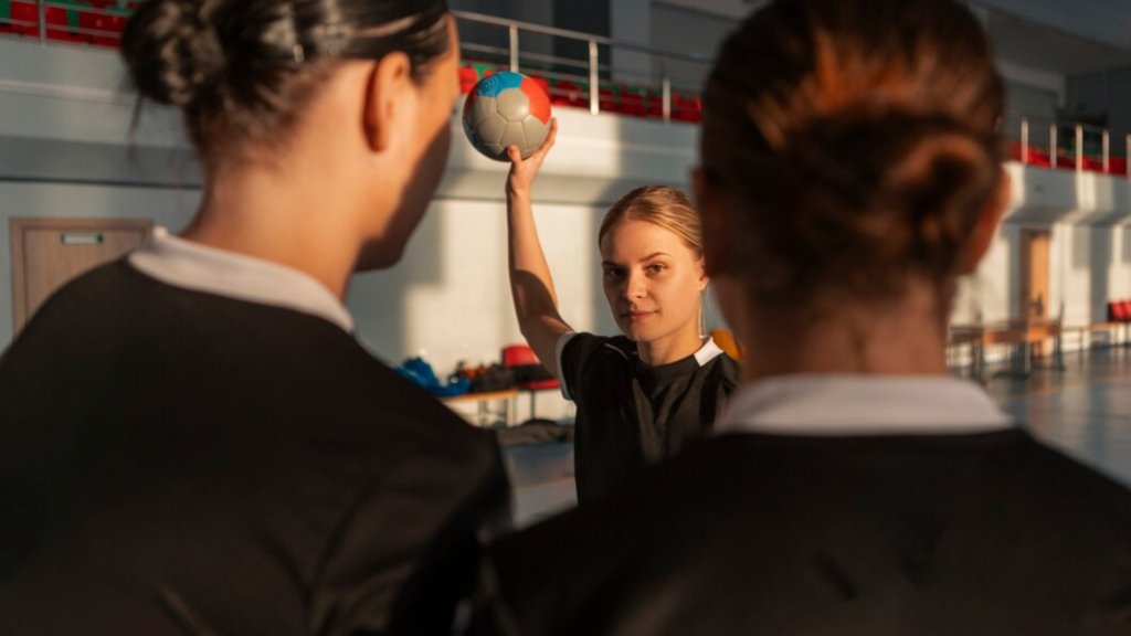In sports quidditch, no flying broomsticks